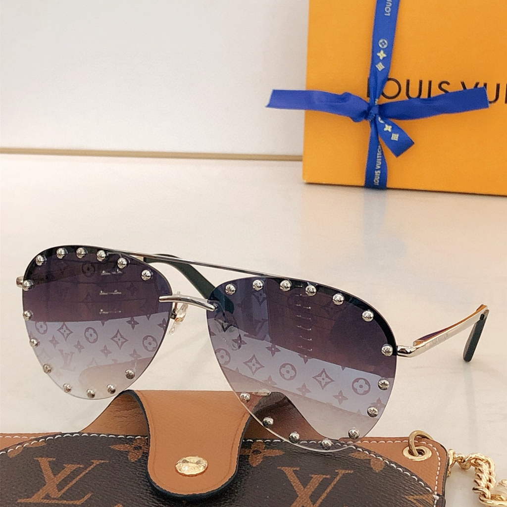 Louis Vuitton flower round sunglasses LV link cat eye sunglasses 992592