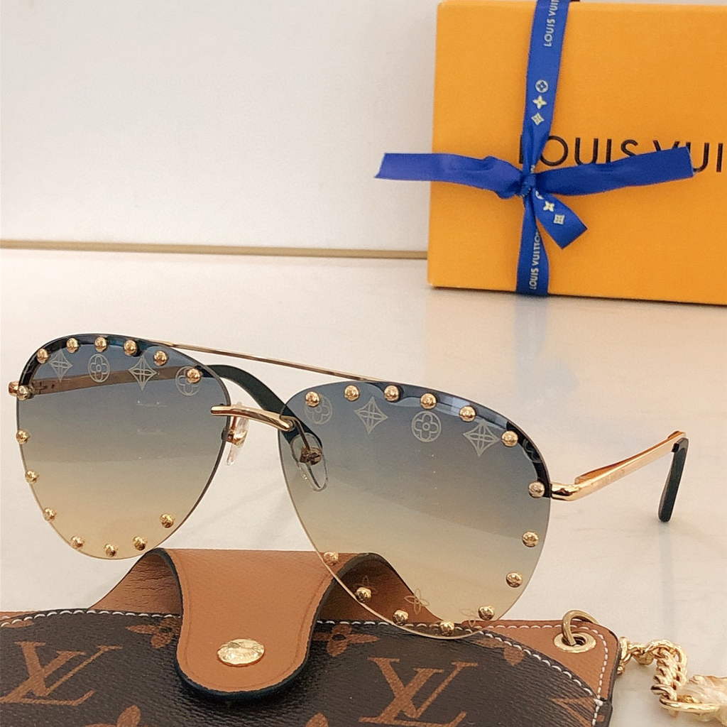 Louis Vuitton flower round sunglasses LV link cat eye sunglasses 992595