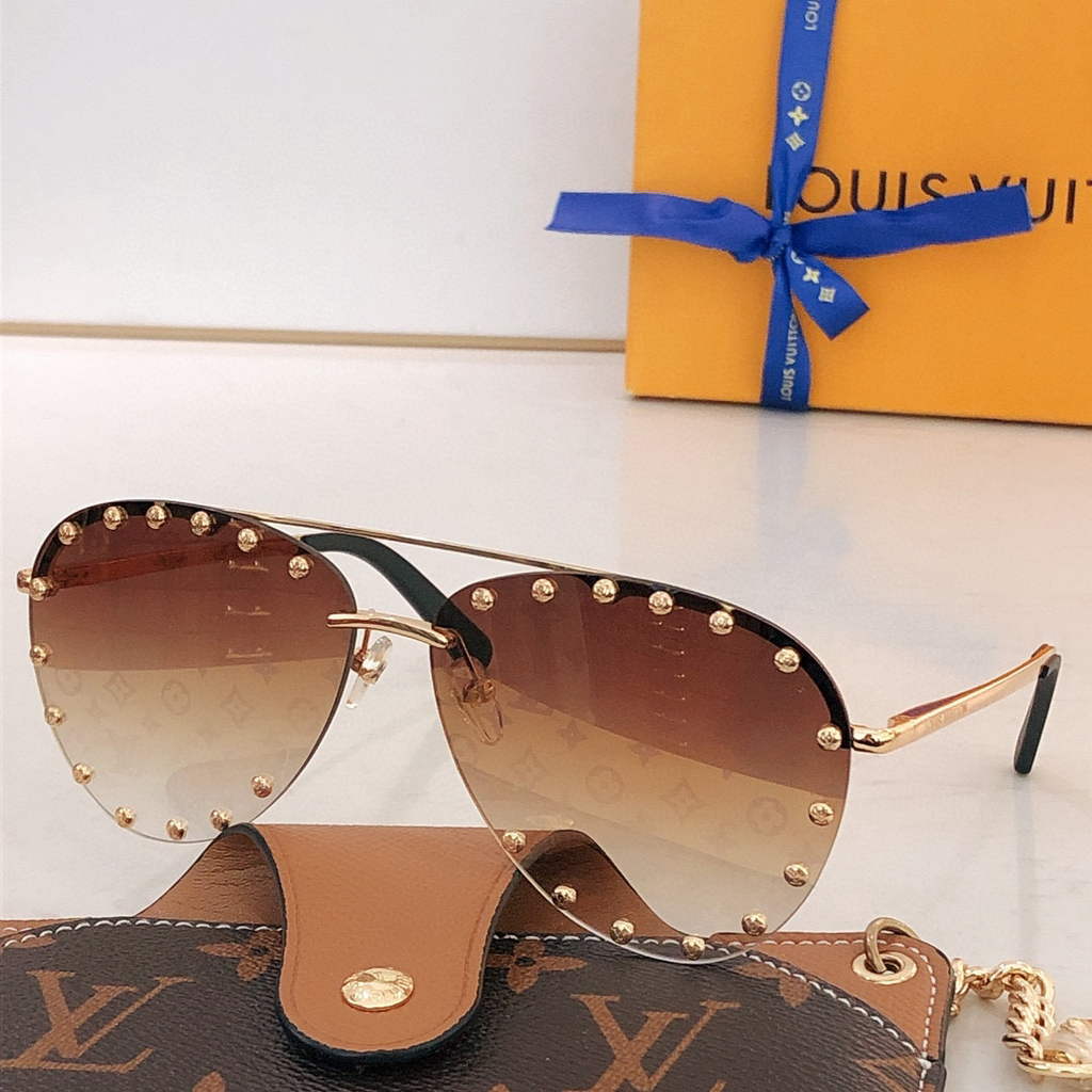 Louis Vuitton flower round sunglasses LV link cat eye sunglasses 992596