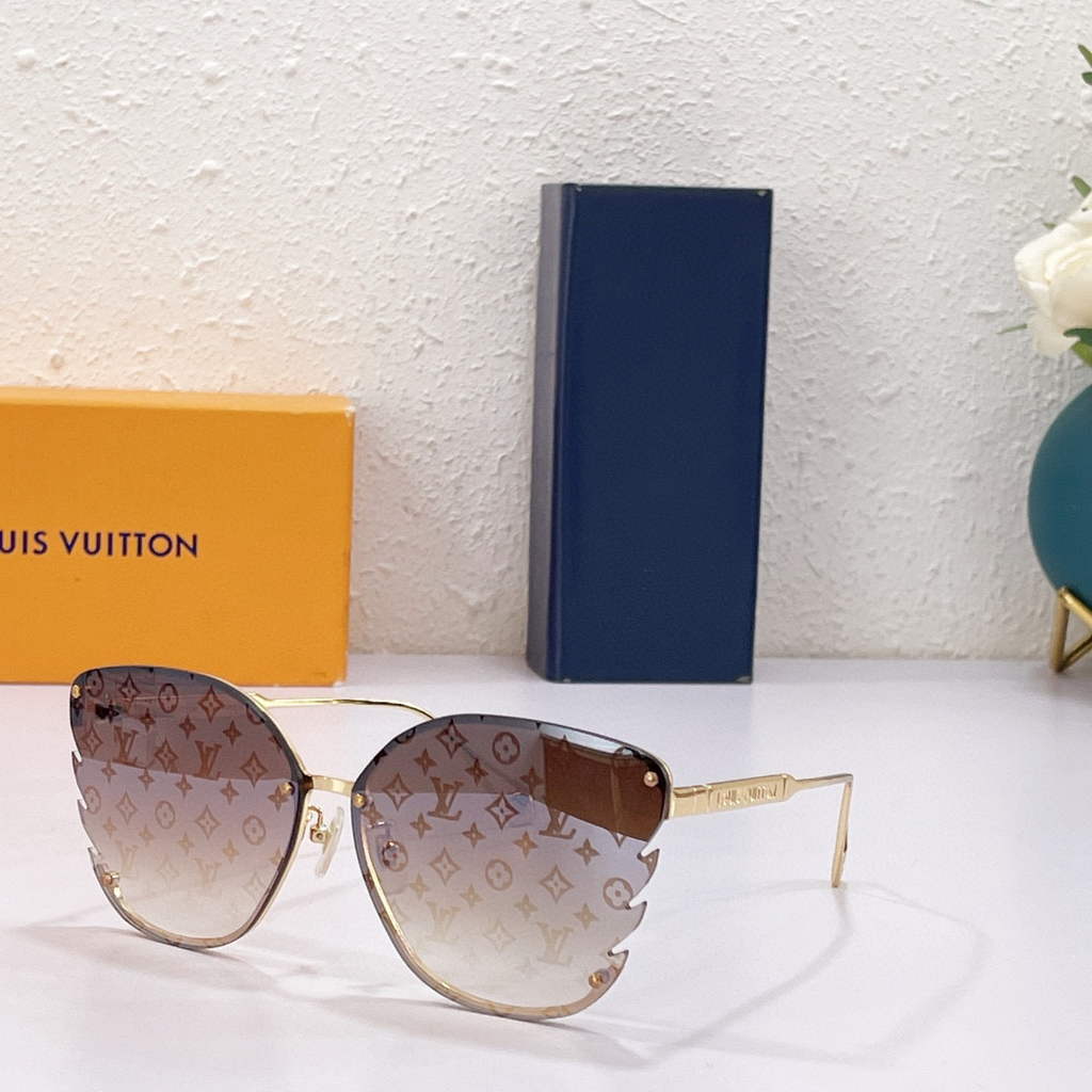 Louis Vuitton flower round sunglasses LV link cat eye sunglasses 992606