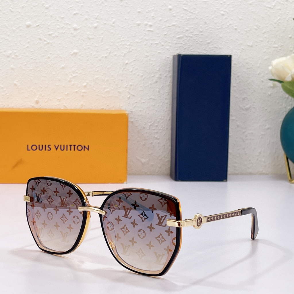 Louis Vuitton flower round sunglasses LV link cat eye sunglasses 992635