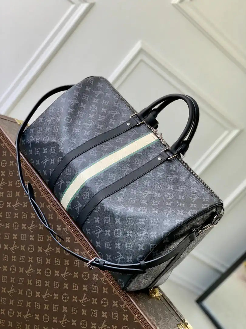 Louis Vuitton Keepall Bandouliere 50 Mon Monogram Bag LV P01950 Monogram Eclipse