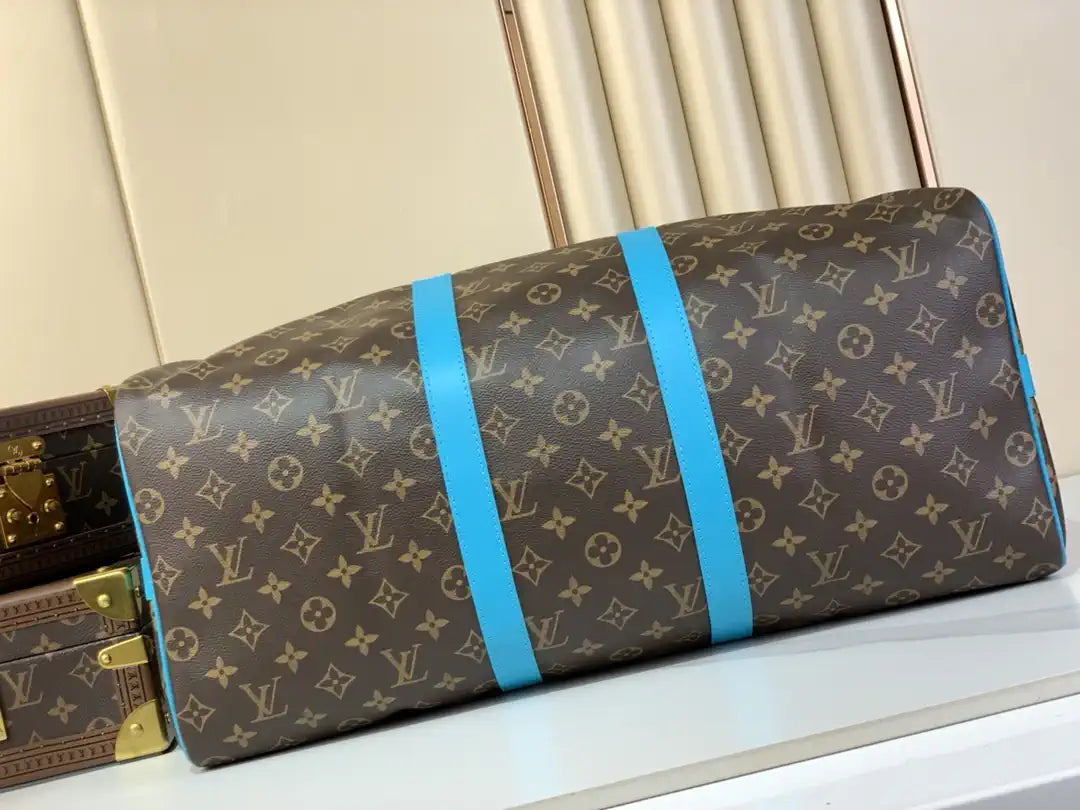 Louis Vuitton Keepall Bandouliere 50 Bag LV M12629 Monogram Light Blue
