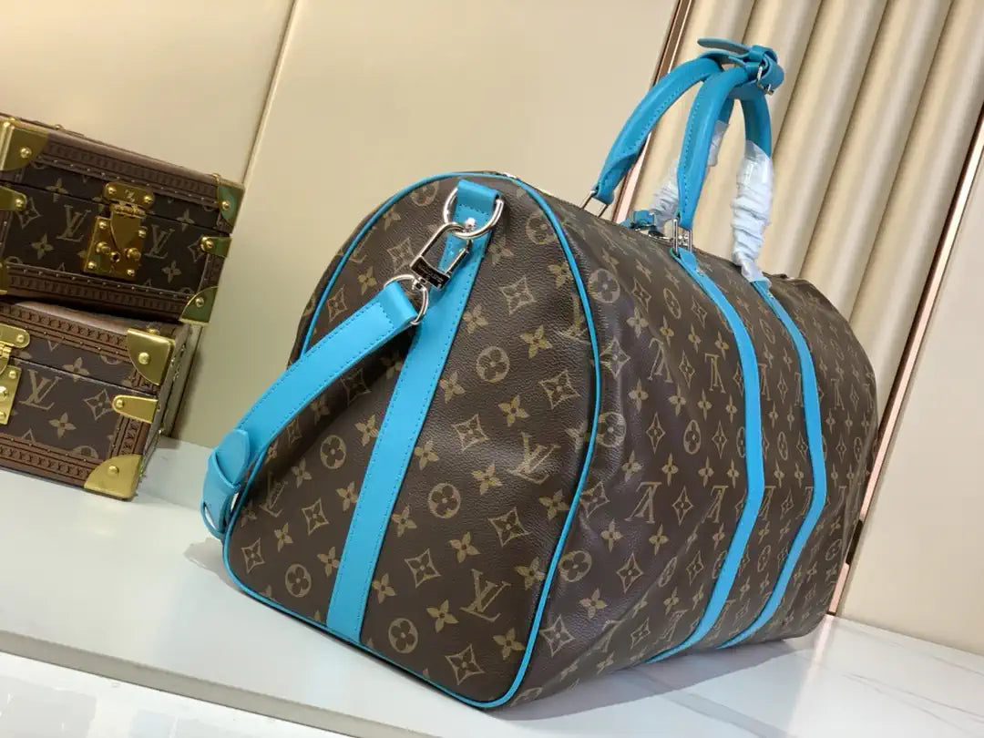 Louis Vuitton Keepall Bandouliere 50 Bag LV M12629 Monogram Light Blue