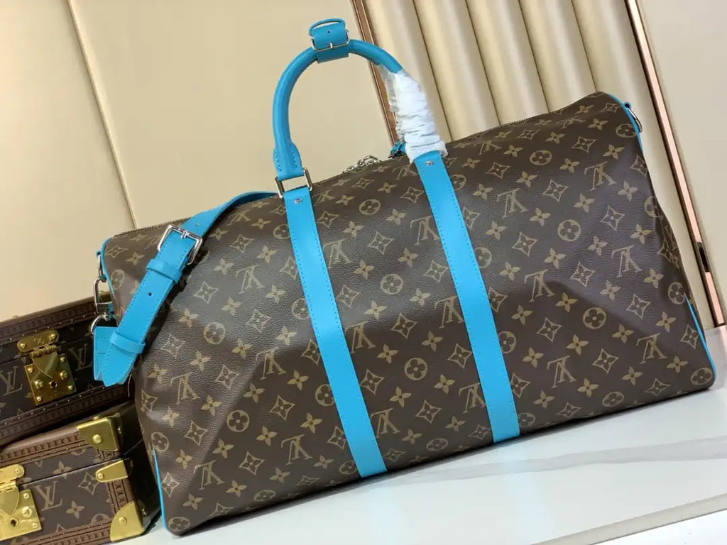 Louis Vuitton Keepall Bandouliere 50 Bag LV M12629 Monogram Light Blue
