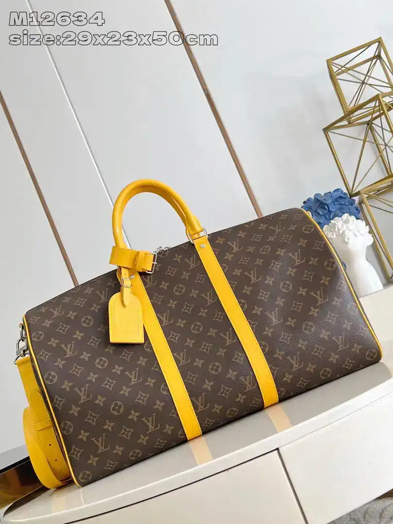 Louis Vuitton Keepall Bandouliere 50 Bag LV M12634 Monogram Yellow