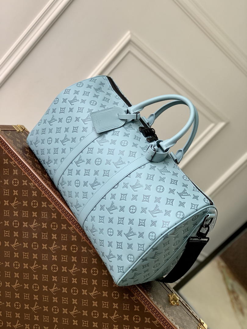 Louis Vuitton Keepall Bandouliere 50 Bag LV M14842 Ligth Blue