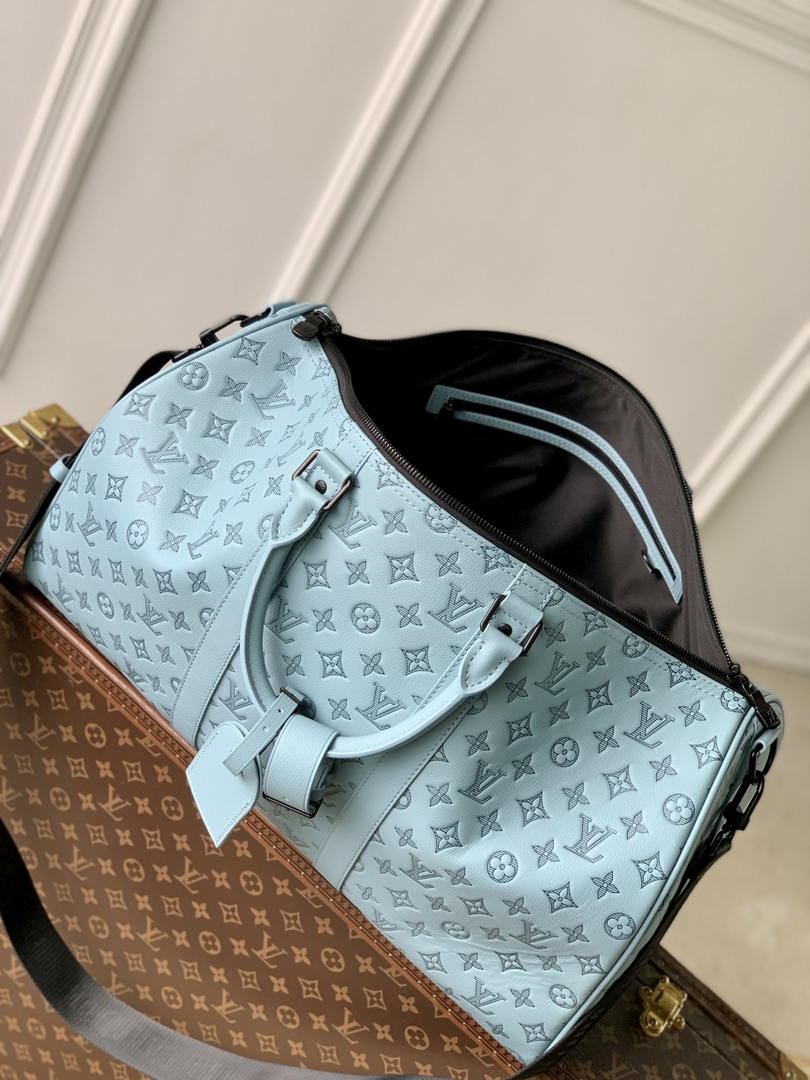 Louis Vuitton Keepall Bandouliere 50 Bag LV M14842 Ligth Blue