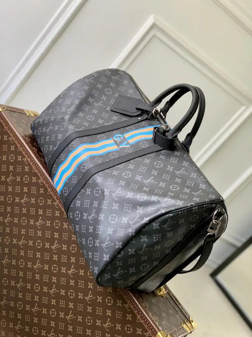Louis Vuitton Keepall Bandouliere 55 Mon Monogram Bag LV P01951 Monogram Eclipse