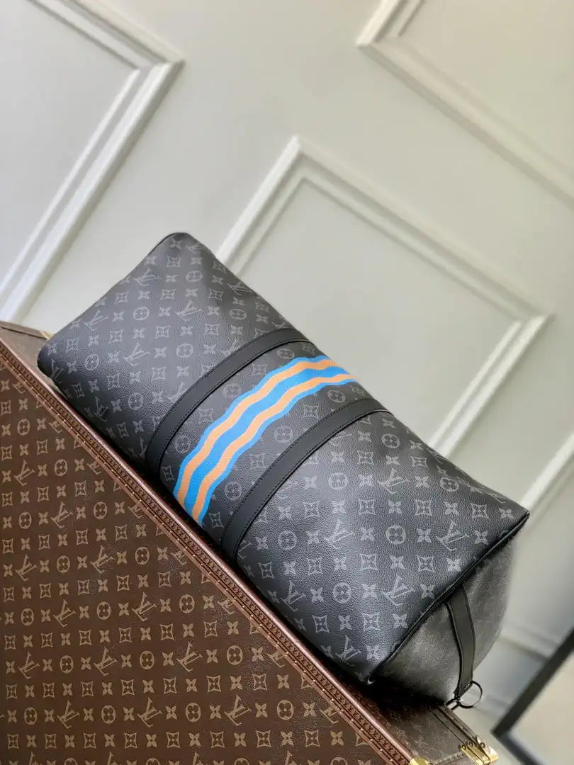 Louis Vuitton Keepall Bandouliere 55 Mon Monogram Bag LV P01951 Monogram Eclipse