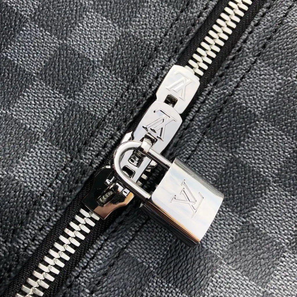 Louis Vuitton Keepall Bandouliere 55 Travel Bag LV N41413 Damier Graphite Canvas