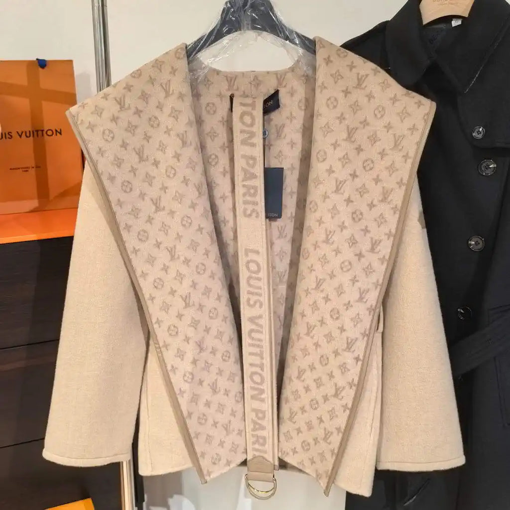 Louis Vuitton LV 1A4PE6 Short Hooded Wrap Coat L55766