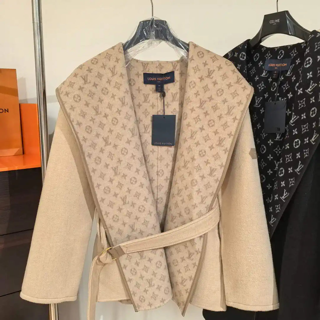 Louis Vuitton LV 1A4PE6 Short Hooded Wrap Coat L55766