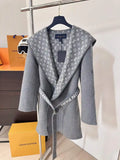Louis Vuitton LV 1A4PE6 Women's Hooded Wrap Coat L55762