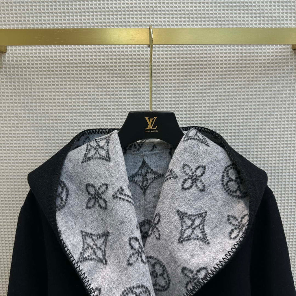 Louis Vuitton LV 1A9LDF Women's Reversible Mahina Monogram Wrap Coat L55745