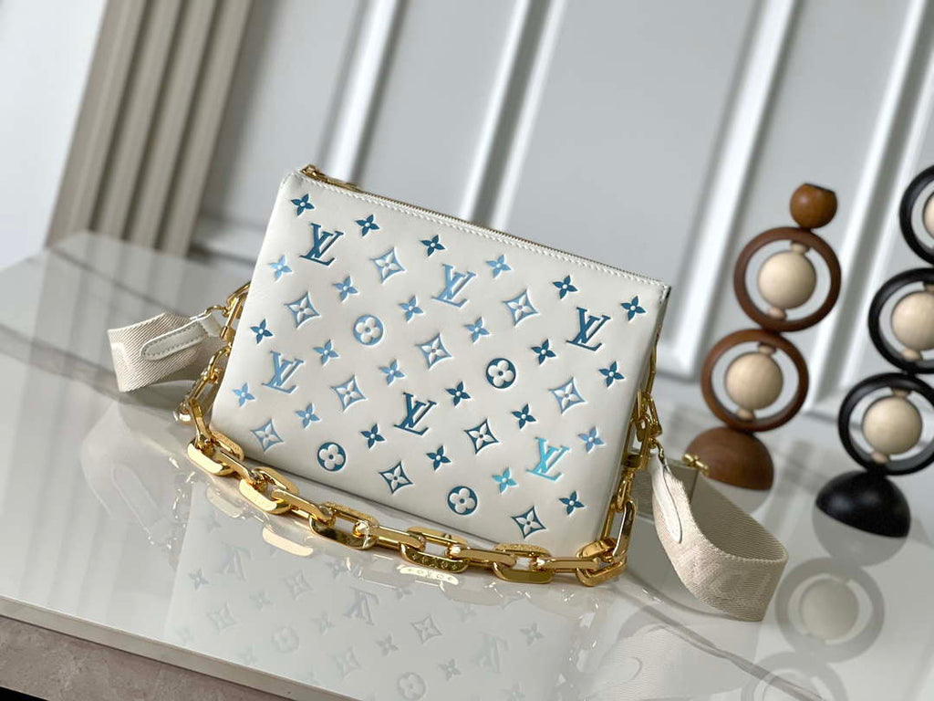 Louis Vuitton LV M11225 Coussin PM Handbag lambskin White and Blue