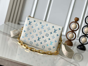 Louis Vuitton LV M11225 Coussin PM Handbag lambskin White and Blue - Default Title - View 1