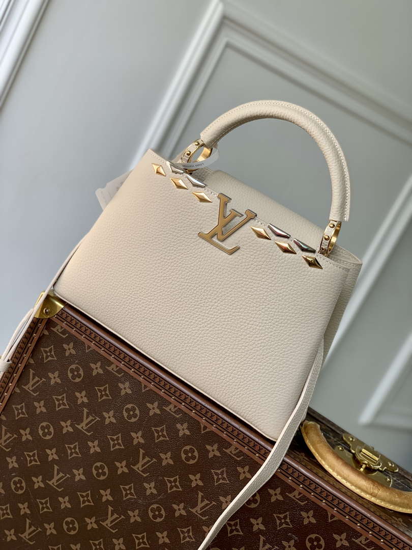 Louis Vuitton LV M12751 Capucines MM Handbag Apricot - Default Title - View 1