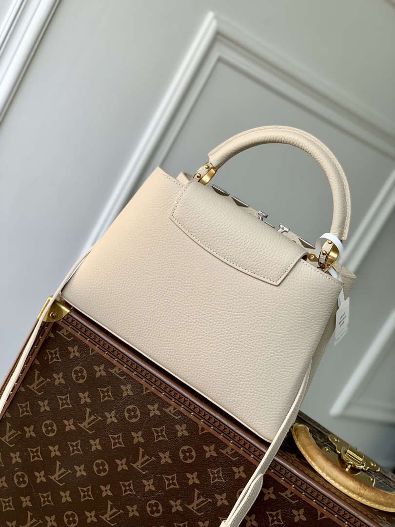 Louis Vuitton LV M12751 Capucines MM Handbag Apricot