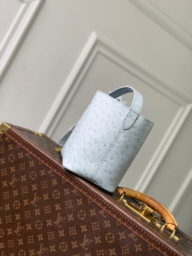 Louis Vuitton LV M12925 All In BB Bag Blue Ostrich Pattern