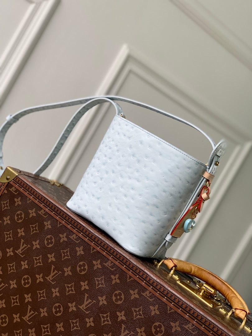 Louis Vuitton LV M12925 All In BB Bag Blue Ostrich Pattern - Default Title - View 4