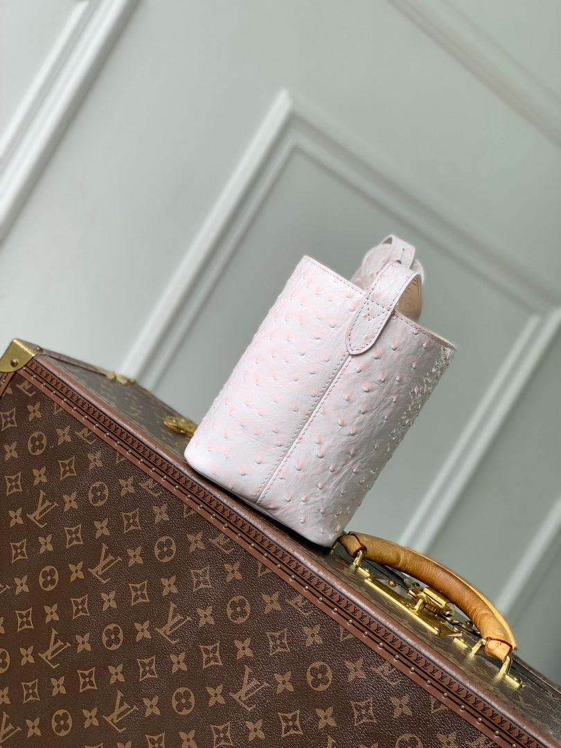 Louis Vuitton LV M12925 All In BB Bag Pink Ostrich Pattern