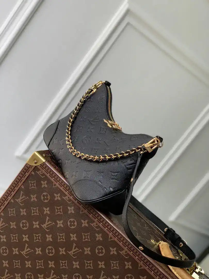 Louis Vuitton LV M12930 Boulogne PM Bag Monogram Empreinte Leather Black