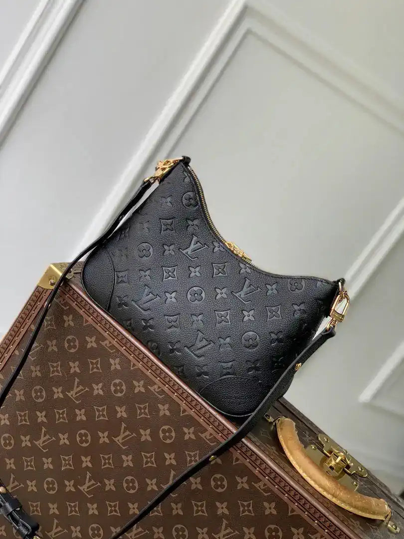 Louis Vuitton LV M12930 Boulogne PM Bag Monogram Empreinte Leather Black