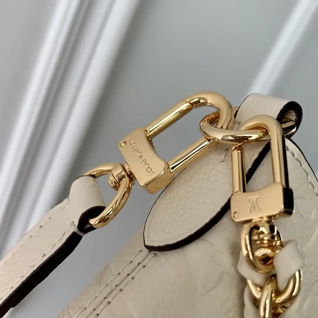 Louis Vuitton LV M12930 Boulogne PM Bag Monogram Empreinte Leather Beige