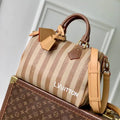 Louis Vuitton LV M14064 Speedy P9 Bandouliere 30 Bag Khaki Stripes