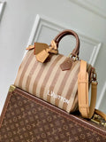 Louis Vuitton LV M14064 Speedy P9 Bandouliere 30 Bag Khaki Stripes