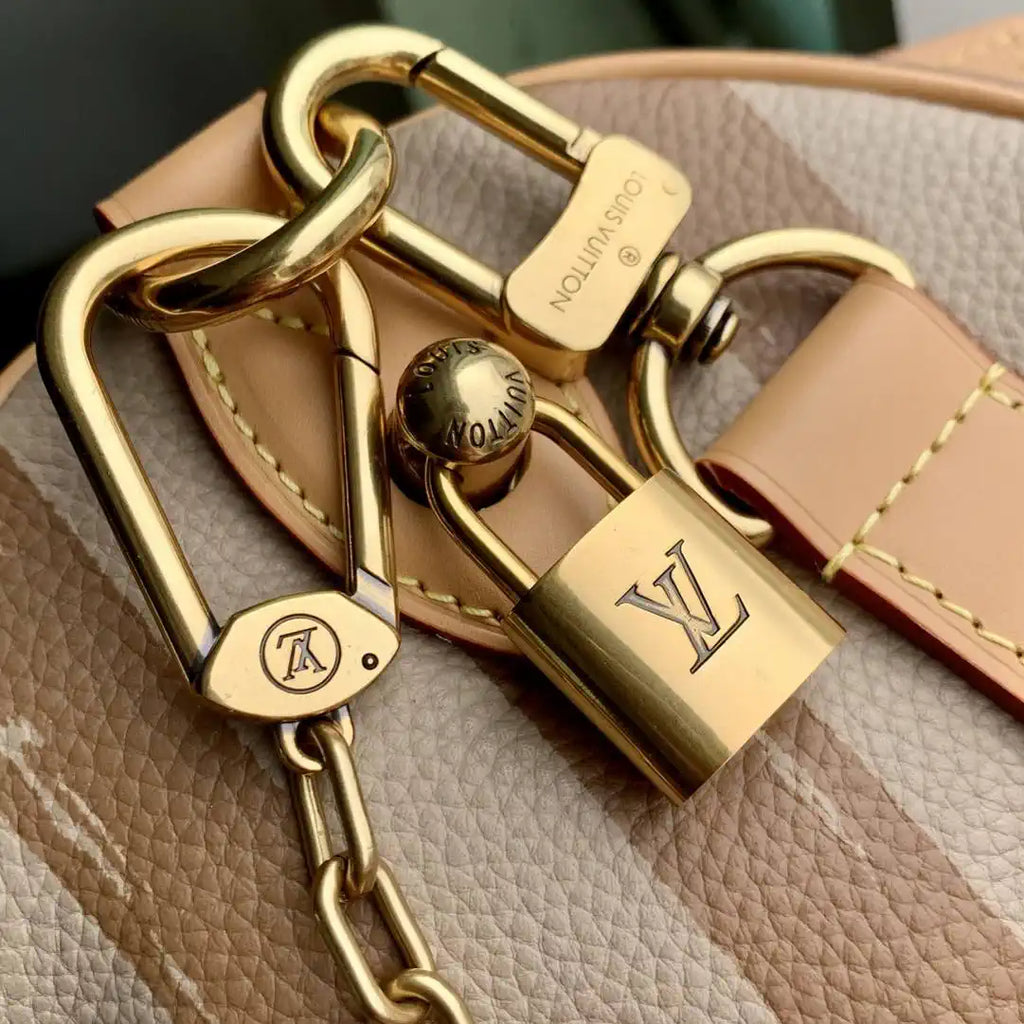 Louis Vuitton LV M14064 Speedy P9 Bandouliere 30 Bag Khaki Stripes