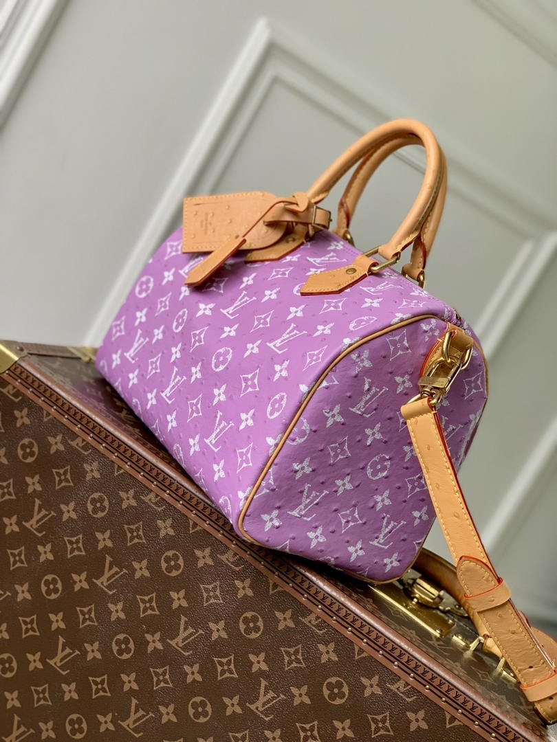 Louis Vuitton LV M14064 Speedy P9 Bandoulière 30 Bag Ostrich Ligth Purple
