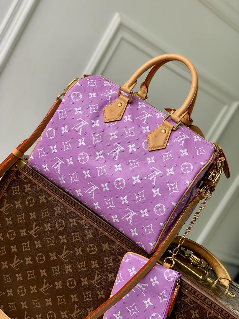 Louis Vuitton LV M14064 Speedy P9 Bandoulière 30 Bag Ostrich Ligth Purple - Default Title - View 3