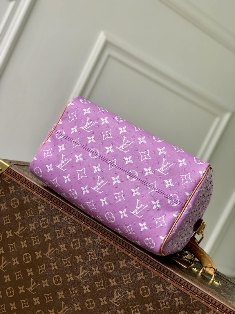 Louis Vuitton LV M14064 Speedy P9 Bandoulière 30 Bag Ostrich Ligth Purple