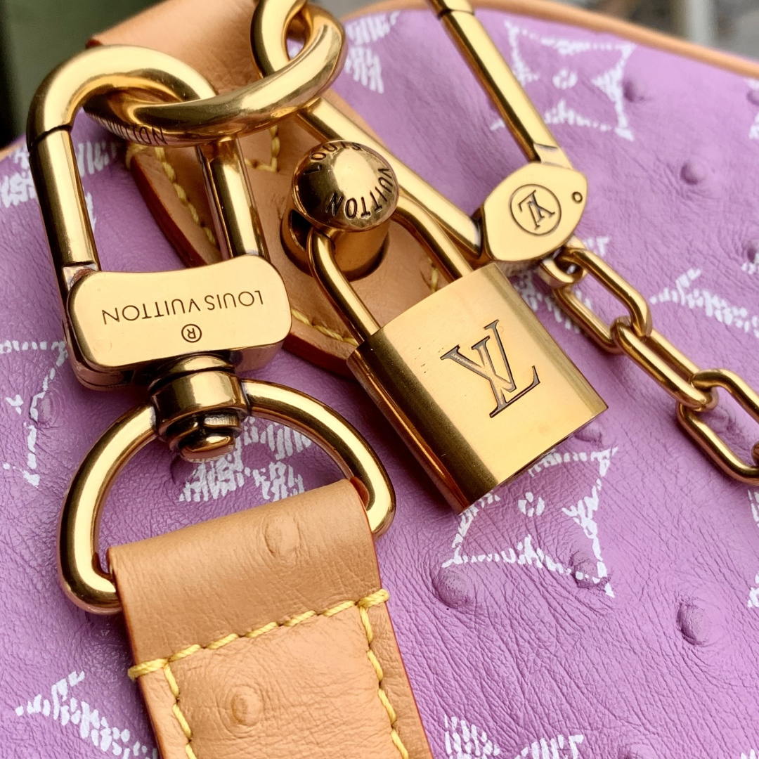 Louis Vuitton LV M14064 Speedy P9 Bandoulière 30 Bag Ostrich Ligth Purple