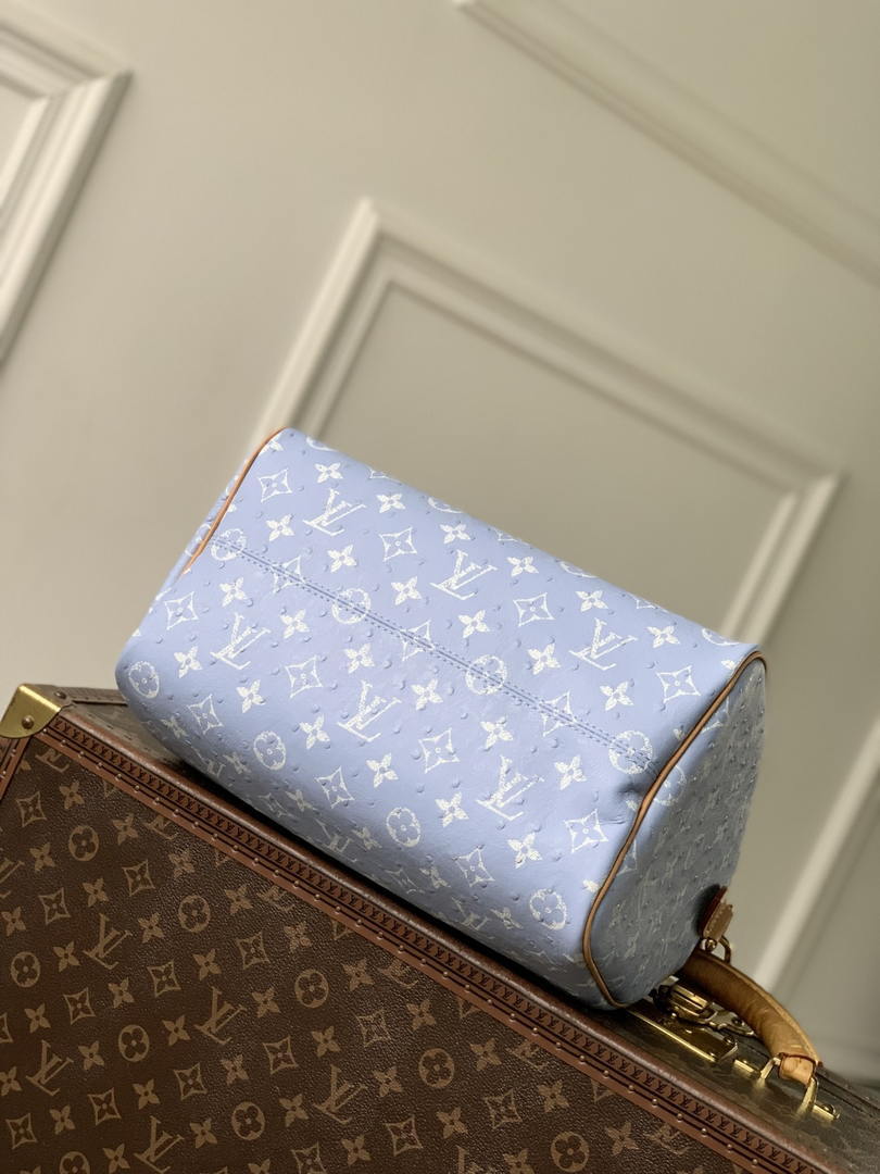 Louis Vuitton LV M14064 Speedy P9 Bandoulière 30 Bag Ostrich Ligth Blue