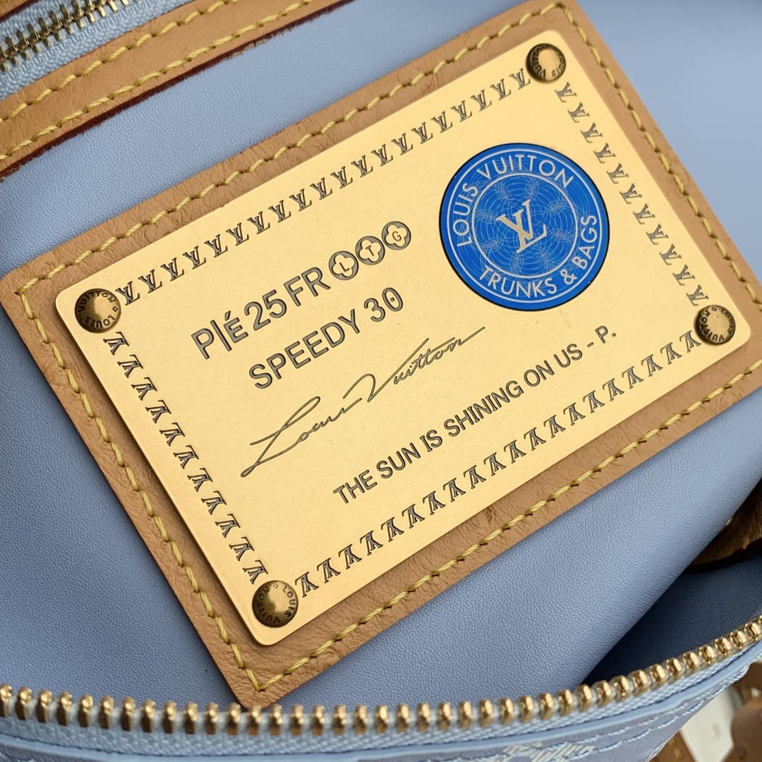 Louis Vuitton LV M14064 Speedy P9 Bandoulière 30 Bag Ostrich Ligth Blue