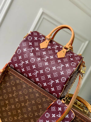 Louis Vuitton LV M14064 Speedy P9 Bandoulière 30 Bag Ostrich Jujube red - Default Title - View 3