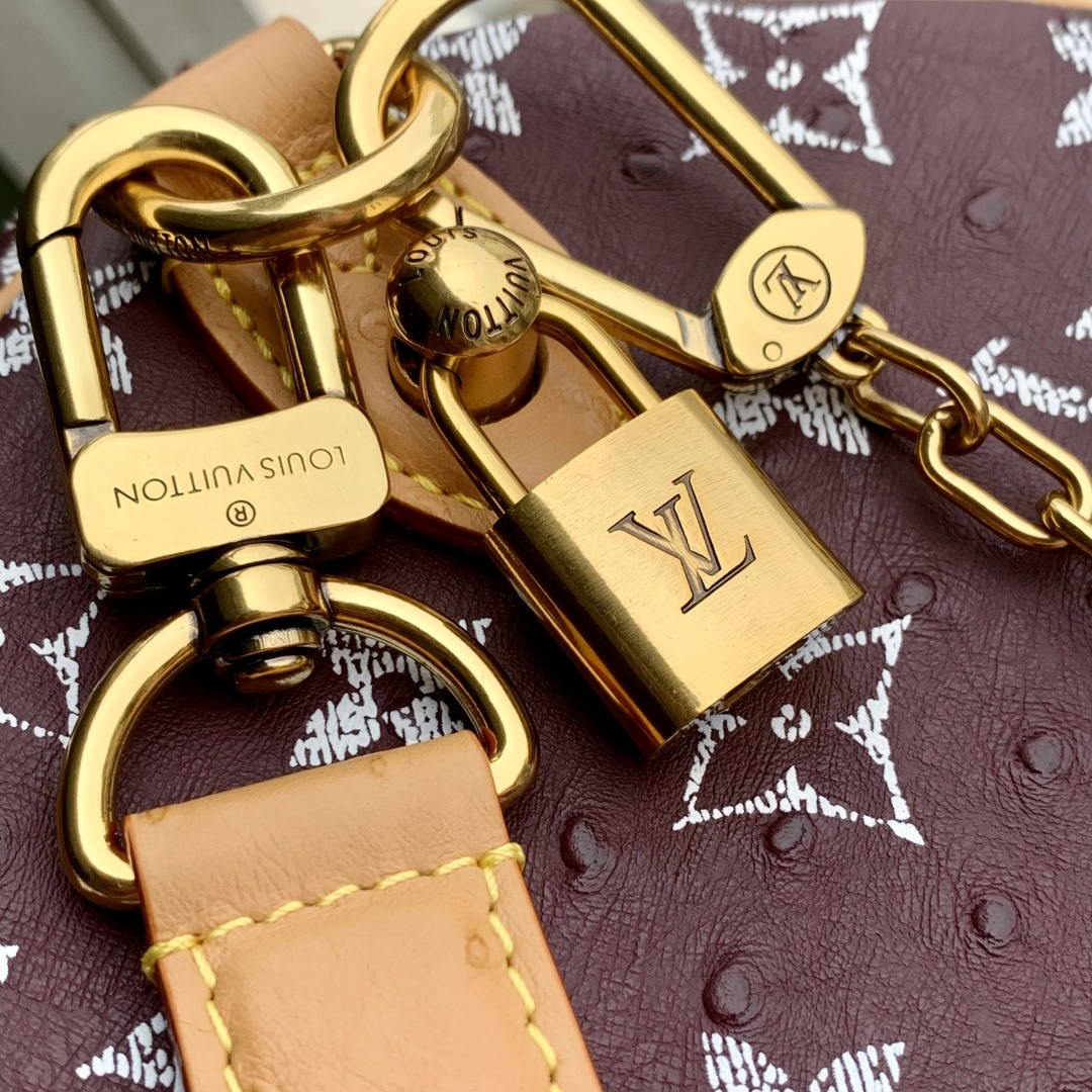 Louis Vuitton LV M14064 Speedy P9 Bandoulière 30 Bag Ostrich Jujube red - Default Title - View 6
