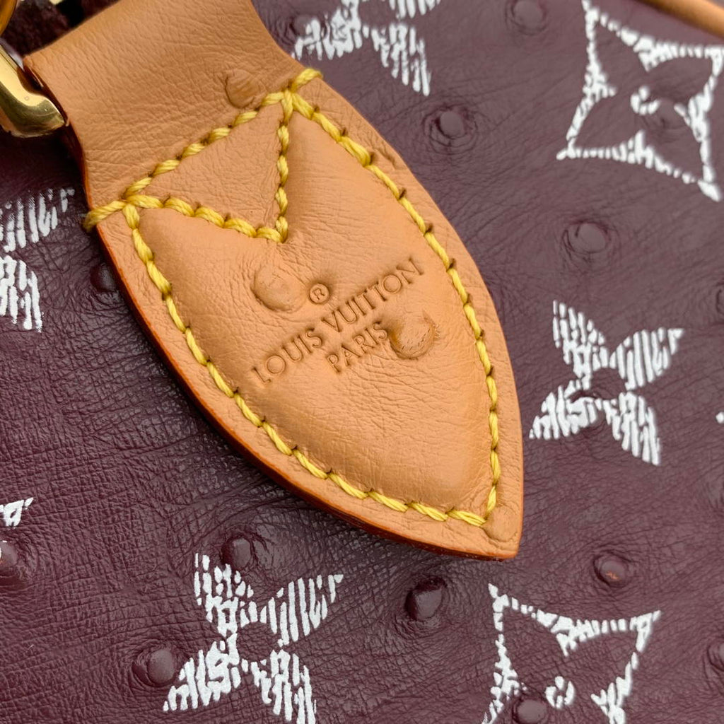 Louis Vuitton LV M14064 Speedy P9 Bandoulière 30 Bag Ostrich Jujube red