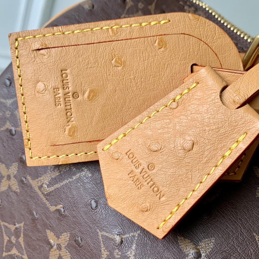 Louis Vuitton LV M14064 Speedy P9 Bandoulière 30 Bag Ostrich Dark Brown