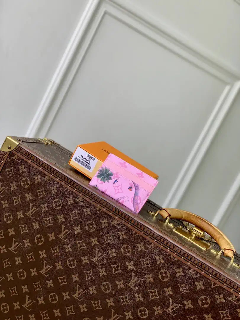 Louis Vuitton LV M14862 Double Card Holder Pink