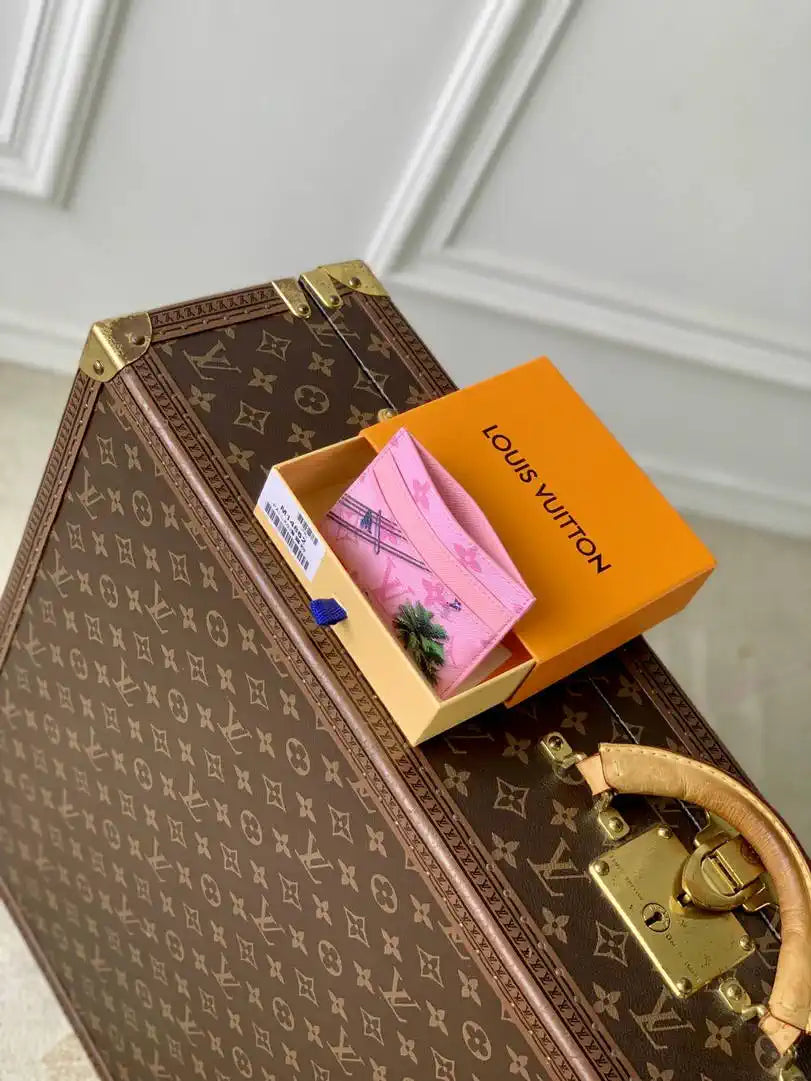 Louis Vuitton LV M14862 Double Card Holder Pink