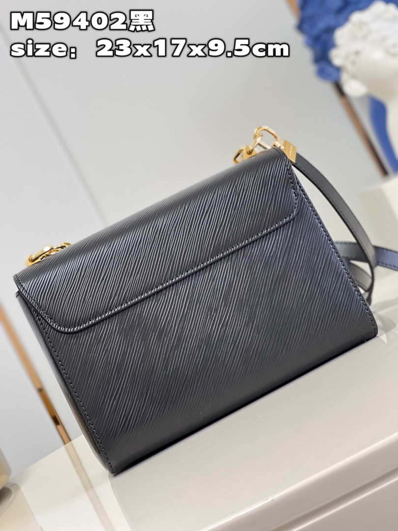 Louis Vuitton LV M59402 Twist MM Bag Epi Black with Black - Default Title - View 5