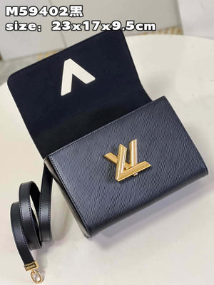 Louis Vuitton LV M59402 Twist MM Bag Epi Black with Black - Default Title - View 7