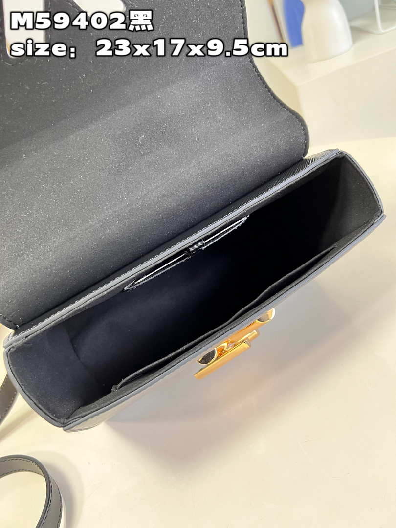 Louis Vuitton LV M59402 Twist MM Bag Epi Black with Black - Default Title - View 8