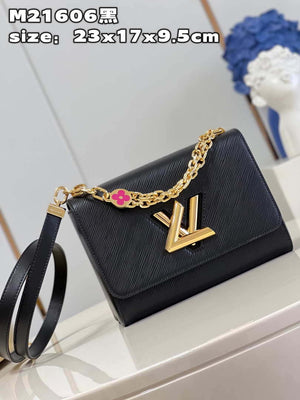 Louis Vuitton LV M20834 Twist MM Bag Epi Black with Pink - Default Title - View 2