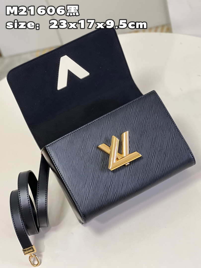 Louis Vuitton LV M20834 Twist MM Bag Epi Black with Pink - Default Title - View 7