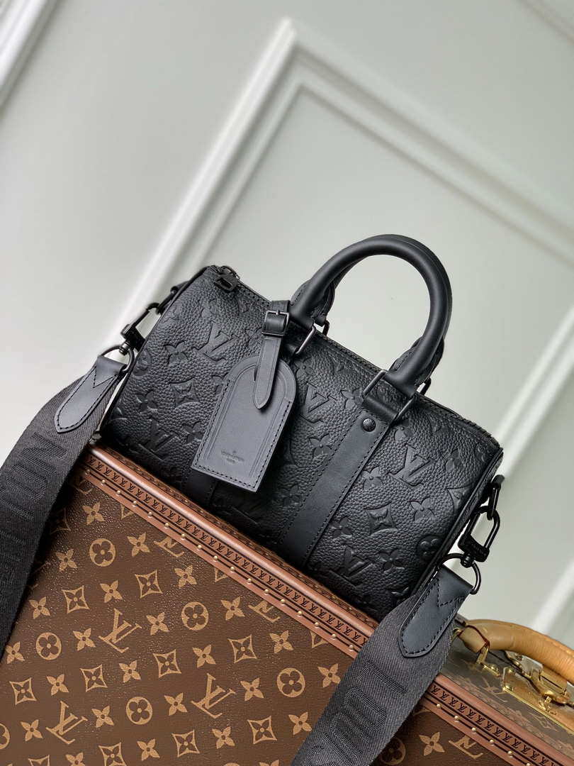 Louis Vuitton LV M20900 Keepall Bandouliere 25 Taurillon Monogram Black - Default Title - View 1